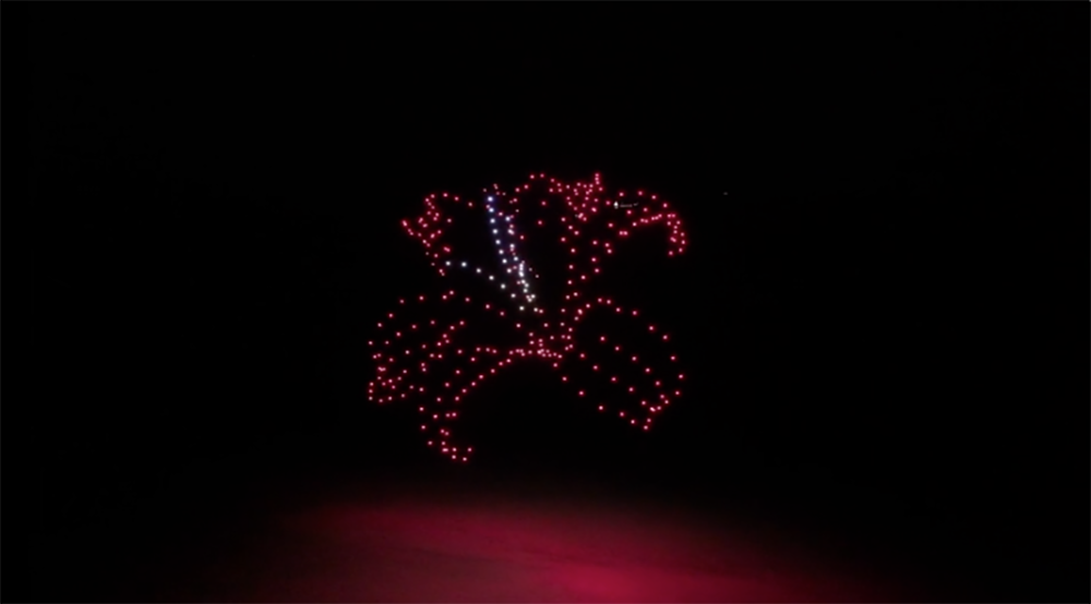 Picture of lily in Viktor&Rolf drone light show by Pixis