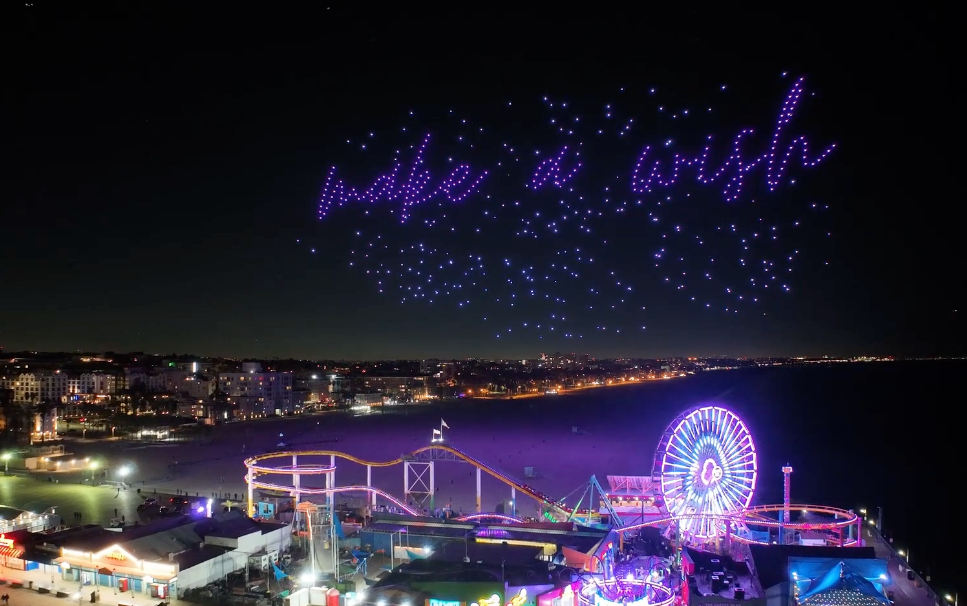 Paris makes a wish in sky at drone light show over Santa Monica