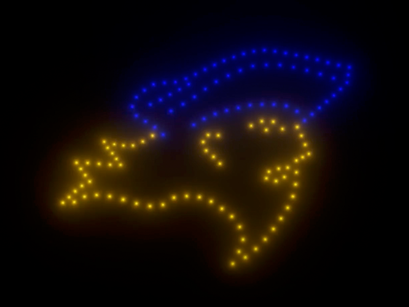 ETSU logo in sky at Better Together drone light show