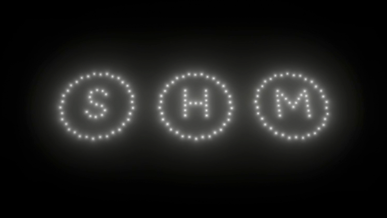 Swedish House Mafia logo in drone light show at Wynn