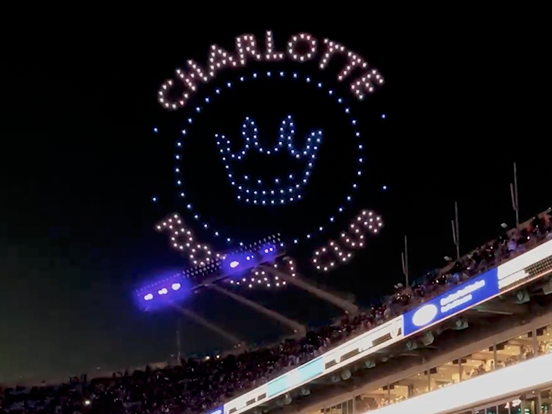 Drone light show for Charlotte FC fans at stadium