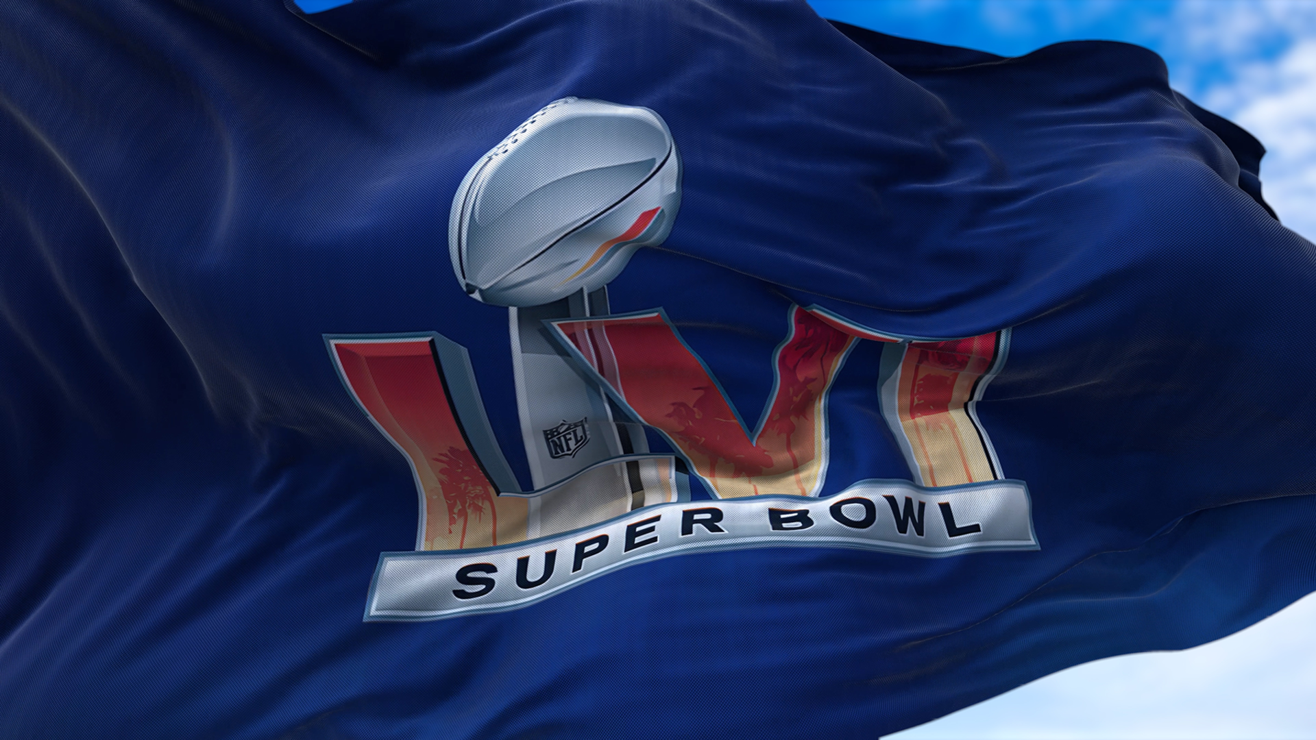 Super Bowl LVI Flag at SoFi Stadium