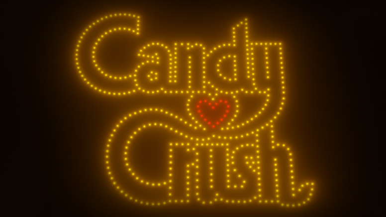 Iconic Candy Crush logo in NYC drone light show